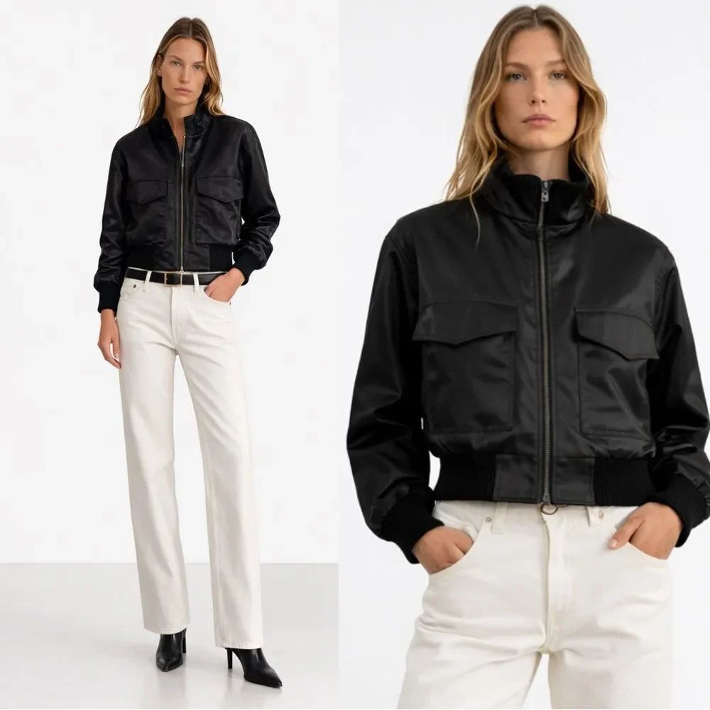 Nili Lotan McGuire satin-twill bomber jacket
